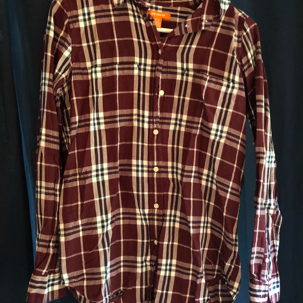 Maroon button down